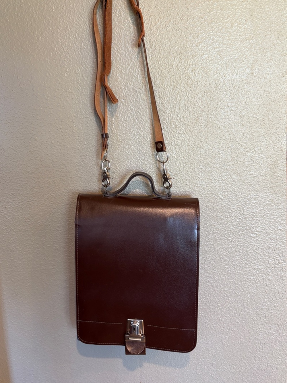 Genuine Leather Cross Bag/Artist Portfolio Messenger Satchel Brown 11x14